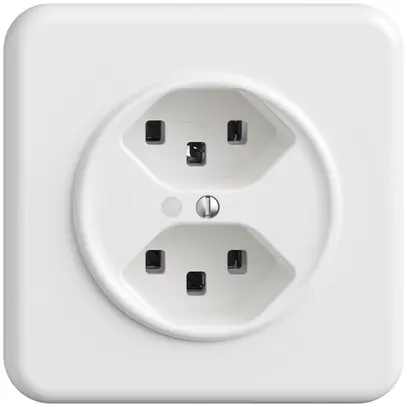 Presa INC Sdue QMI, 2×tipo 23, c.LED, c.piastra di copertura e di fissaggio, bi 