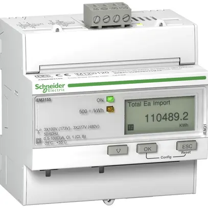 Compteur d'énergie AMD Schneider Electric iEM3155 MID 3P+N 63A Modbus im./export 
