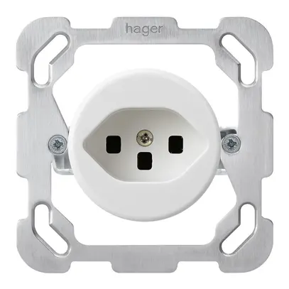 Inserto per presa tipo 23 INC basico BM con placca di fissaggio bianco 
