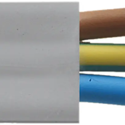 Câble plat Woertz 3×2.5mm² PVC gris avec bande noire Eca 