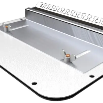 Flanschplatte Rittal AX, elastisches Klemmprofil, 436×221mm, Metall 