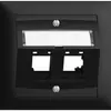 Kit montaggio INC EDIZIOdue FKE, con cappa di uscita obliqua, per 2×RJ45, nero 
