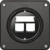 Kit di montaggio Feller S-One EASYNET, per 2×RJ45, profondità 28 mm, nero 