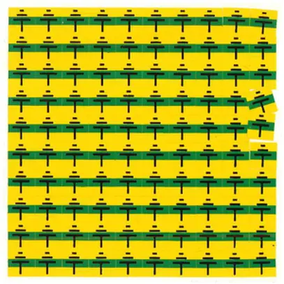 Placca di avviso plastica 6×6mm giallo/ne 