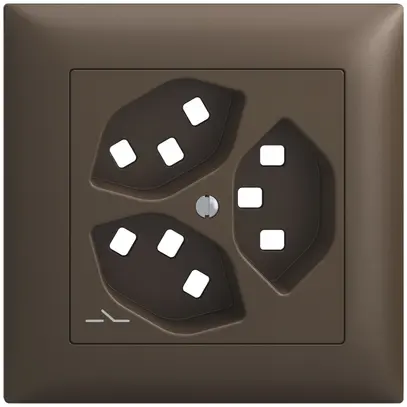 Kit montaggio INC Feller EDIZIOdue, per presa 3×T23 1×separato, coffee 