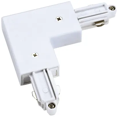 Raccord angulaire SLV pour rail conducteur AP 1-phase, terre intérieur blanc 