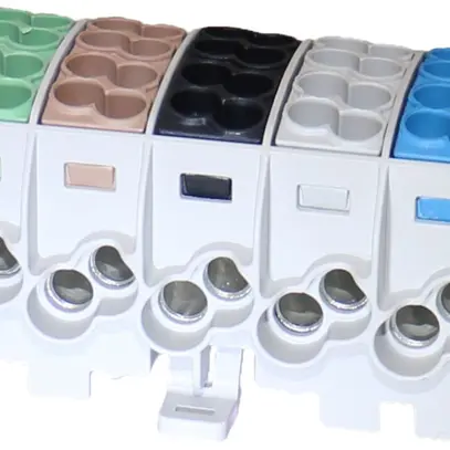 Bloc répartiteur type C 10×25/10×16mm² CU gris PE+3L+N 