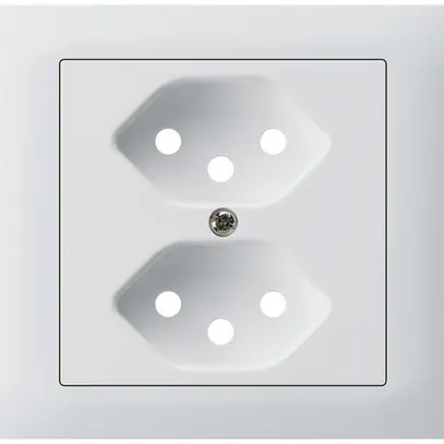 EB-Frontset kallysto f.Einbausteckdose G3 2×Typ 13 Abdeckrahmen schraubbar weiss 