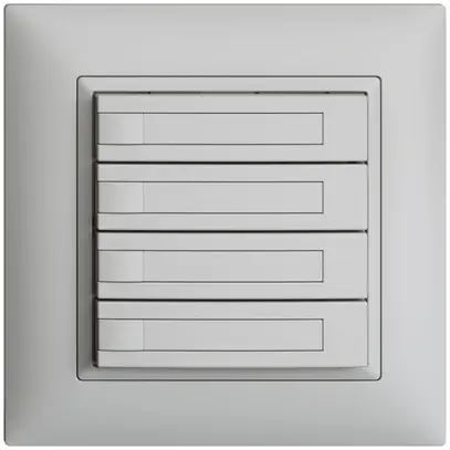 Poussoir ENC KNX 4× EDIZIOdue gris clair RGB sans LED avec insert papier 