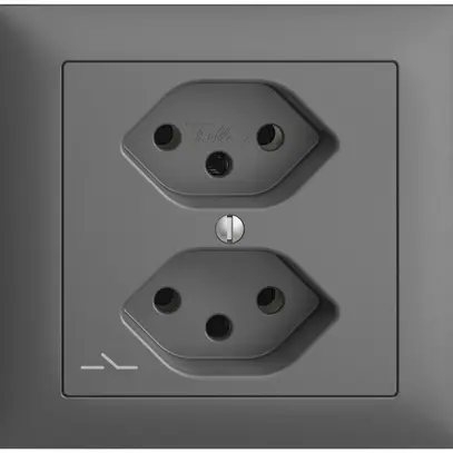 Prise INC EDIZIOdue 2×T13 gris foncé 1×S 