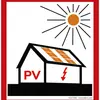 Autocollant d'avertissement ELBRO photovoltaïque 90×100mm rouge 