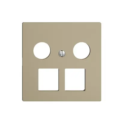 Kit di copertura EDIZIOdue F, p.presa multimedia, p.2×RJ45 Keystone sand 