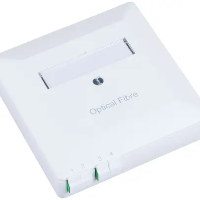 Boîte de raccordement FO AP R&M, 2×LC/d APC SM, 88×88mm, blanc 