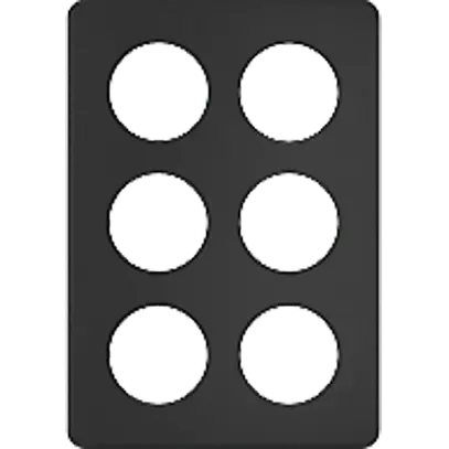 Abdeckplatte 3×2 Gr.I 6×43mm schwarz 