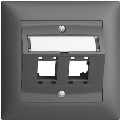 Kit de montage ENC Edue, avec capot d.sortie oblique, pour 2×RJ45, gris foncé 