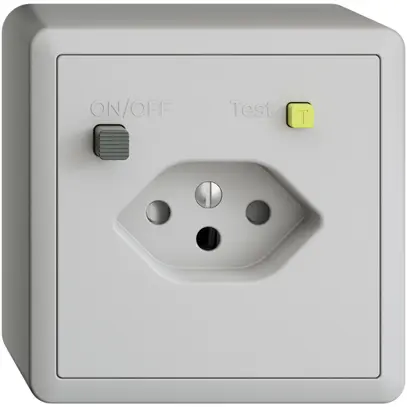 Presa AP EDIZIOdue T13 FI 30mA shutter grigio chiaro 