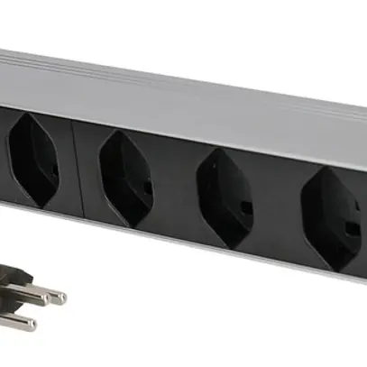 Prise multiple PDU 19" MH maxCONNECT 8×T23 1UH Td 3×1.5mm² 3m alu/noir 