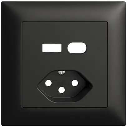 Kit di montaggio INC Feller EDIZIOdue per presa USB tipo A+C + tipo 13 nero 