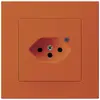 Prise ENC Hager KPR, 1×T13, illuminé, 10A 250V, orange 