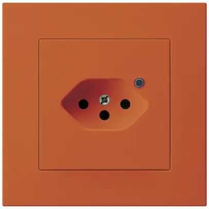 Prise ENC Hager KPR, 1×T13, illuminé, 10A 250V, orange 