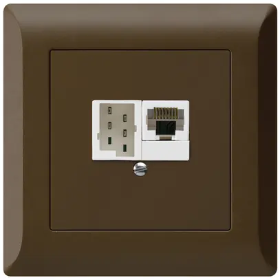 Boîte ENC kallysto.line 1×RJ45u+1×TT83 brun 