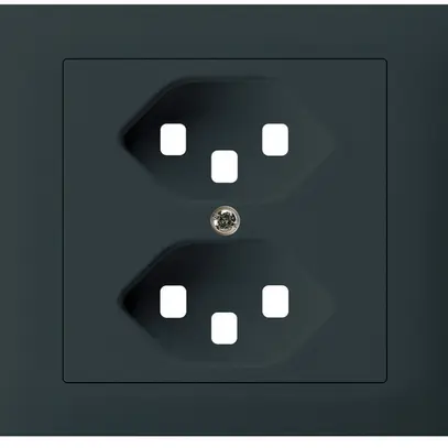 Kit frontale INS Hager kallysto per presa G3 2×tipo 23 telaio a innesto nero 