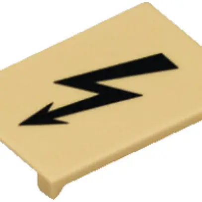 Couverture protectrice jaune avec éclair noir, pour borne 35mm² 