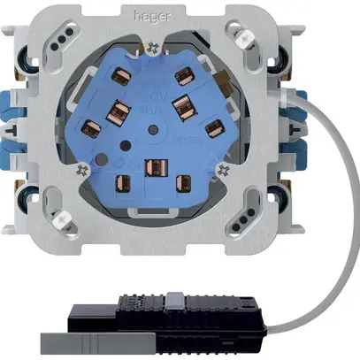 Presa INS 3×tipo 13/23 Hager L3 cavo tondo con scatola INS G3 