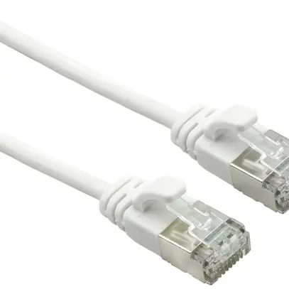 Patchkabel RJ45 ROLINE slim, Kat.6A (TIA) U/FTP, AWG32, LSZH weiss, 0.3m 