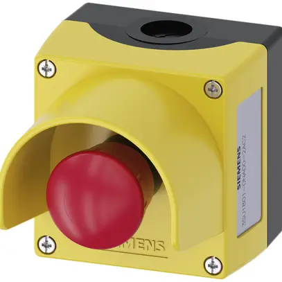 Poussoir champignon Siemens SIRIUS ACT, 1O, collerette, plastique rouge/jaune 