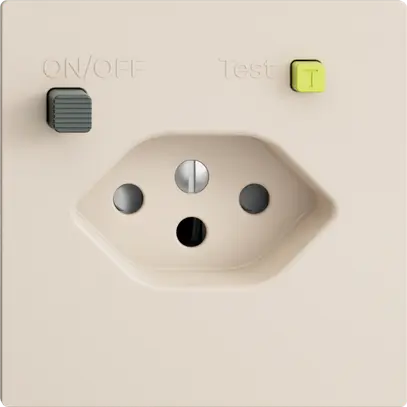 UP-Steckdose EDIZIOdue T13 FI 30mA F, shutter, crema 