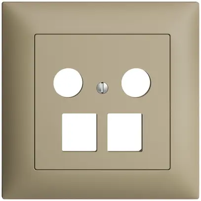 Kit d.recouvrement ENC EDIZIOdue FMI, p.prise multimédia, p.2×RJ45 Keystone sand 