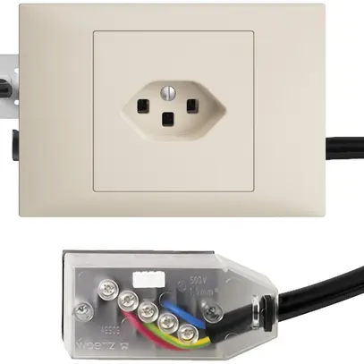 Presa INS EDIZIOdue T23 L2 crema 45…69mm per cavo piatto Technofil 