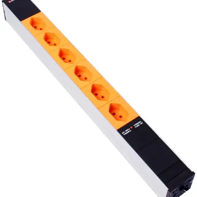 Prise multiple 19" 1UH 6×T13 Td3×1mm² 3m orange 