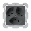 Presa INC kallysto 3×T13 antracite con piastra di fissaggio 