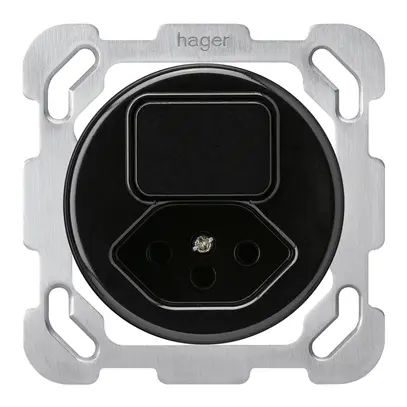 Inserto per combinazione INC I basico 6+tipo 13 nero con placca di fissaggio 