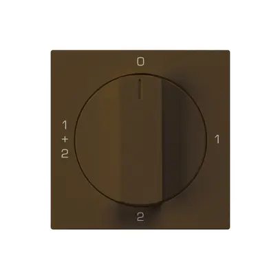 Kit frontal pour interrupteur rotatif S1 60×60mm kallysto 0-1-1+2-2 brun 