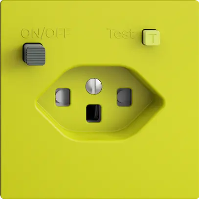 Prise ENC EDIZIOdue T23 FI 30mA F, shutter, lemon 