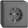 Presa AP Feller EDIZIOdue Schuko 16A 230V 74×74mm grigio scuro 
