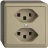 Prise AP 2×T23 16A EDIZIOdue sand, avec bornes enf. 