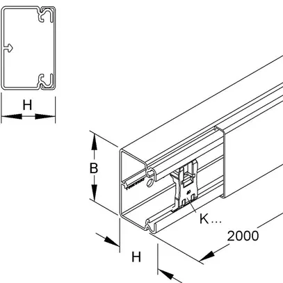 Canale d'installazione HKL bianco puro 40×62mm 
