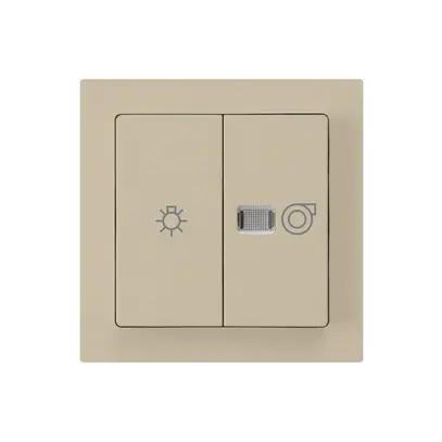 Kit frontal kallysto beige 60×60mm avec symbole lumière+ventilation 