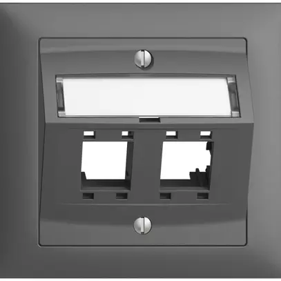 Kit montaggio INC Edue FKE, c.cappa uscita obliqua, per 2×RJ45, grigio scuro 