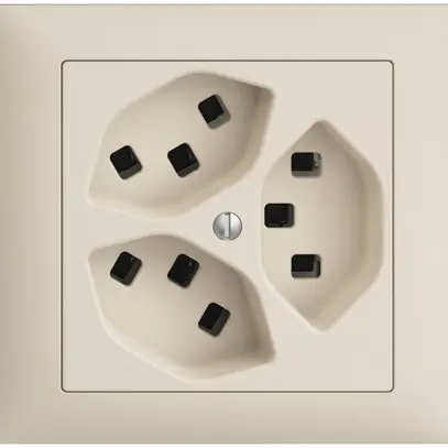 Presa INS 3×T23 16A EDIZIOdue crema, con morsetti innest. 