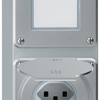 Combinaison AP robusto 2×1, interrupteur schéma 3/prise T23 IP55 aluminium 