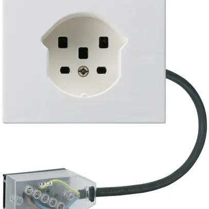 Prise FLF HA type 25 bornes enfichables adaptateur câble plat Technofil blanc 