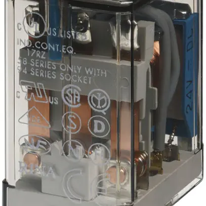 Relè a spina miniatura Finder 55 12VDC 4W AgNi tasto prova/LED/diodo 