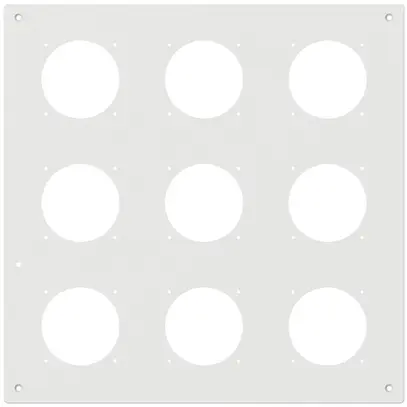 Plaque de montage ENC robusto 3×3 aluminium, blanc 