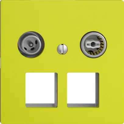 Prise multimédia 11dB Edue F, prise terminale/de passage, p.2×RJ45 Keystone, lem 