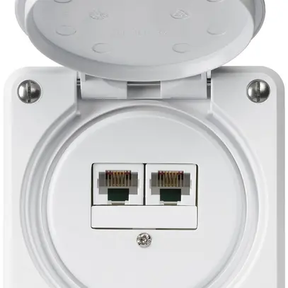 Scatola di raccordo INC robusto IP55 bianco 2×RJ45/u separate 